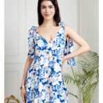 Vestido lazos Alba Azul